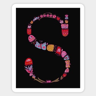 Folksy Letter S Sticker